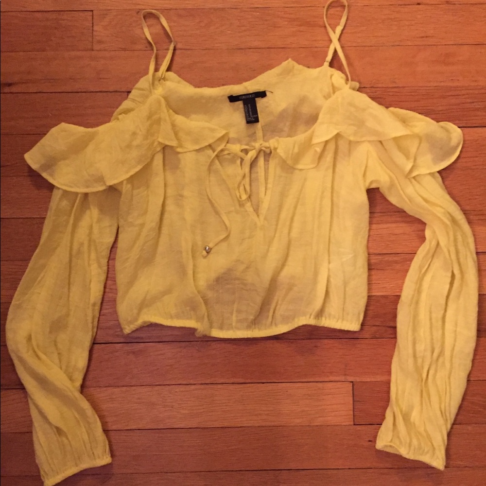 Forever 21 Cold Shoulder Crop Top